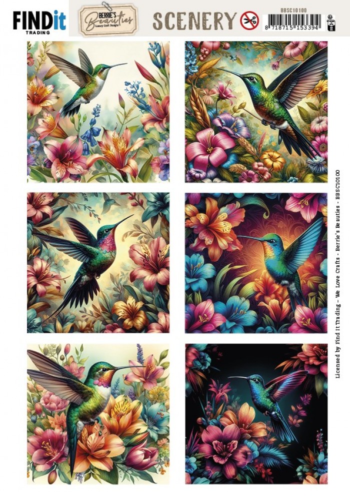 Stanzbogen Scenery - Berries Beauties Hummingbirds - Square