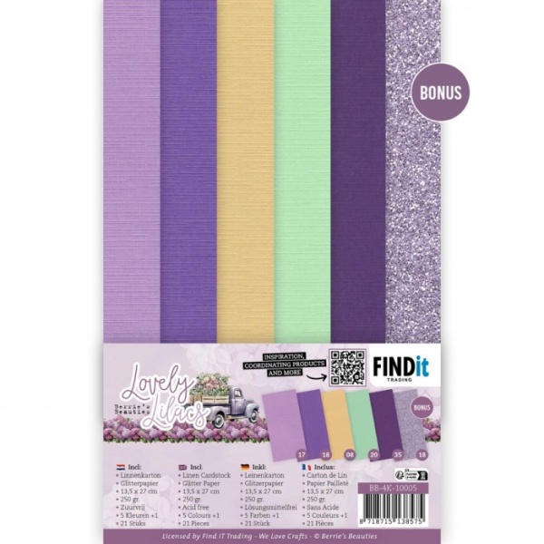 Linen Cardstock Pack - Lovely Lilacs - 4K