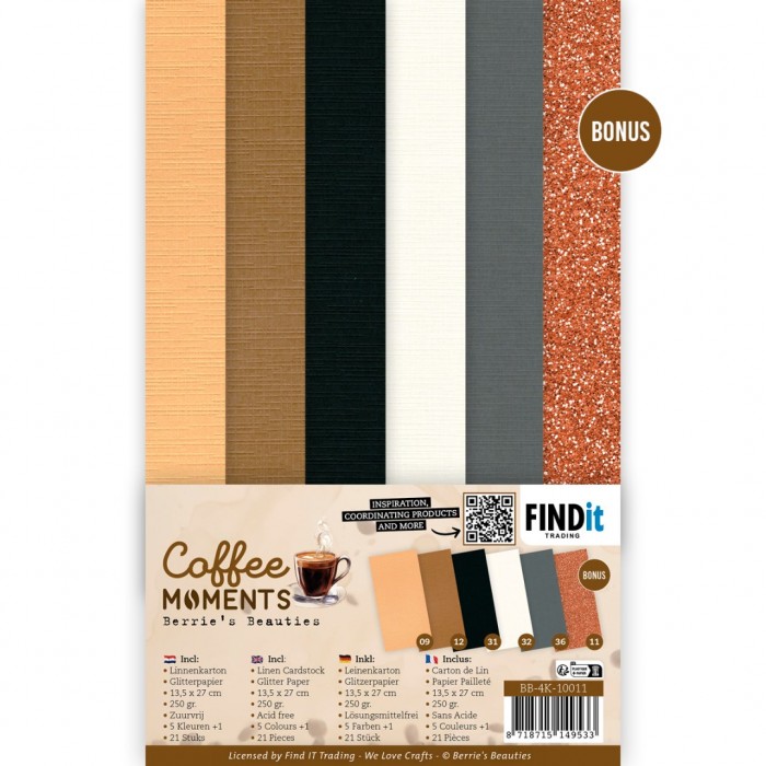 Linen Cardstock Pack Coffee Moments 4K (Nur auf Vorbestellung)