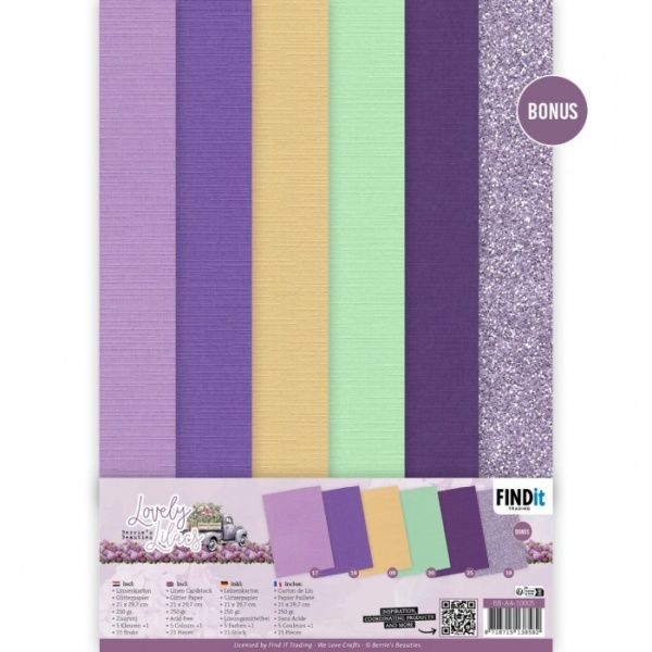 Linen Cardstock Pack - Lovely Lilacs - A4