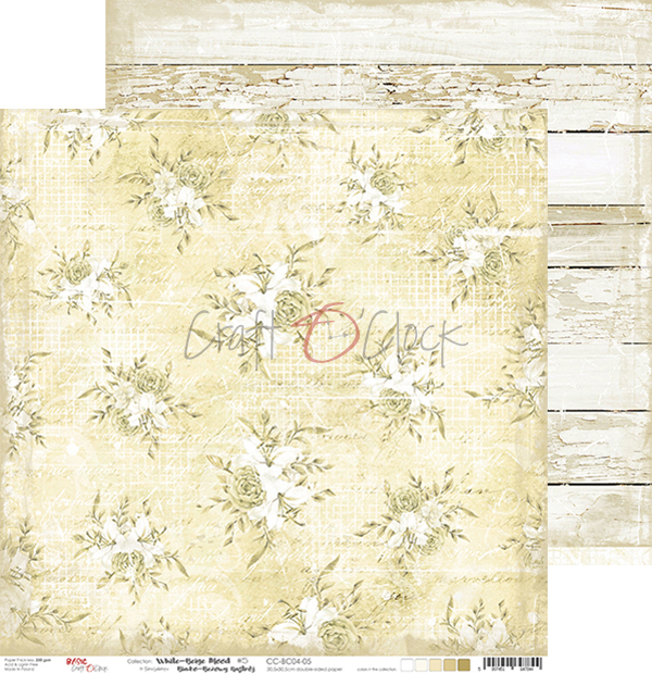 Craft O Clock Papers 24 Sheets 15x15cm - White/Beige Mood