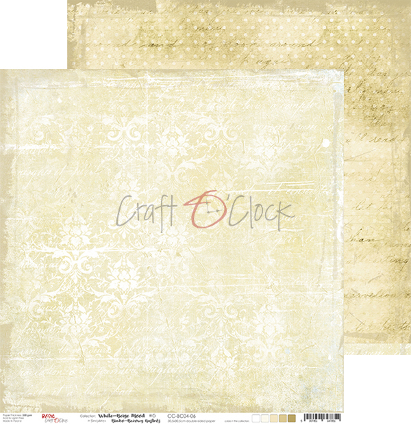 Craft O Clock Papers 24 Sheets 15x15cm - White/Beige Mood - Click Image to Close