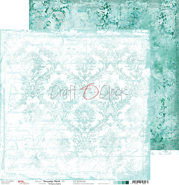 Craft O Clock Papier 24 Blatt 15x15cm - Torquoise Mood - zum Schließen ins Bild klicken