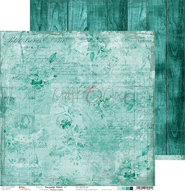 Craft O Clock Papier 24 Blatt 15x15cm - Torquoise Mood