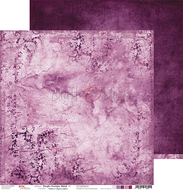 Craft O Clock Papers 24 Sheets 15x15cm - Purple/Fuchsia Mood