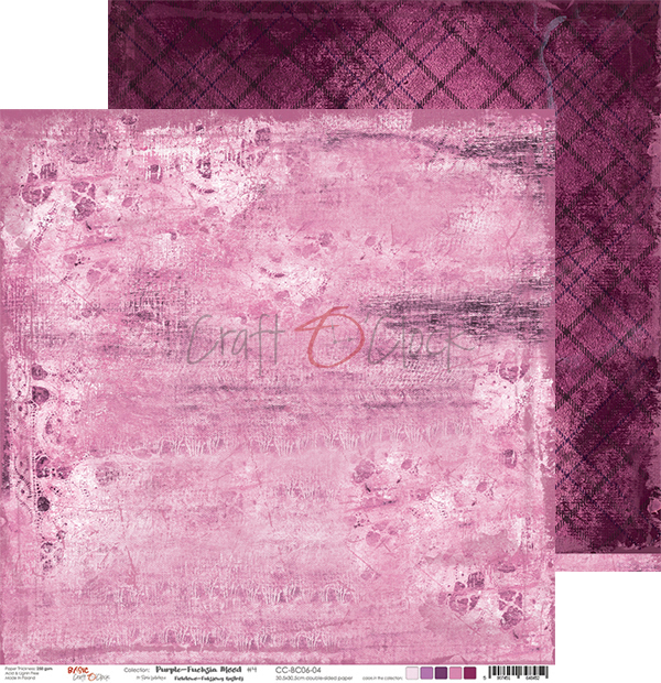 Craft O Clock Papers 24 Sheets 15x15cm - Purple/Fuchsia Mood