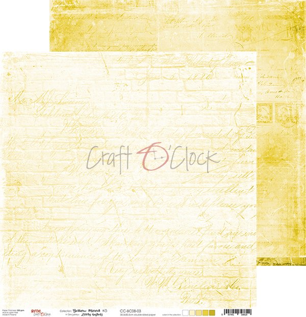 Craft O Clock Papier 24 Blatt 15x15cm - Yellow Mood