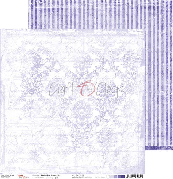 Craft O Clock Papers 24 Sheets 15x15cm - Lavender Mood