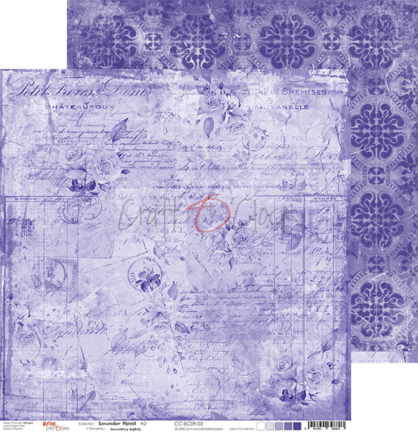 Craft O Clock Papers 24 Sheets 15x15cm - Lavender Mood