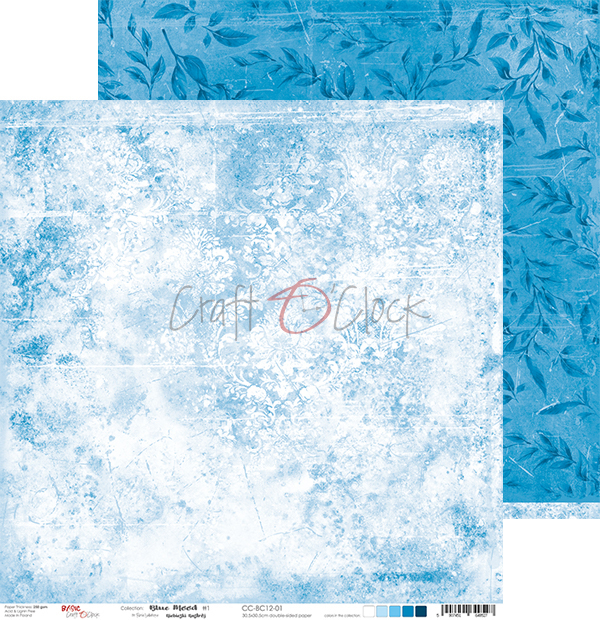 Craft O Clock Papier 24 Blatt 15x15cm - Blue Mood - zum Schließen ins Bild klicken