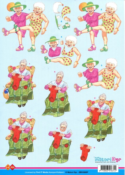 3D Sheet Matori Dyr Grandmothers dancing CD10237