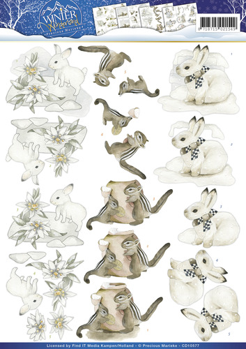 3D Sheet Precious Marieke - Winter Animals CD10577