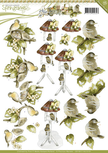 3D Sheet Precious Marieke Young Birds CD10617