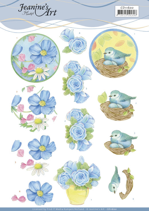 3D Bogen Jeanine's Creations - Blue Flowers CD11600