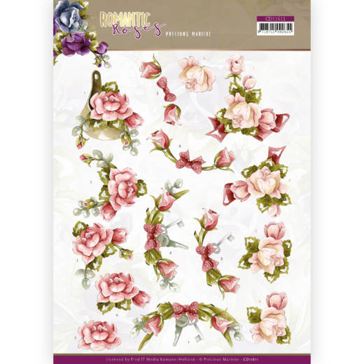 3D Sheet Precious Marieke Pink Roses CD11611