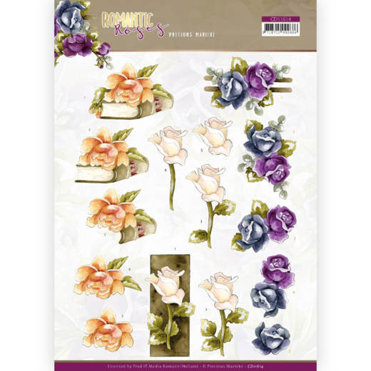3D Sheet Precious Marieke Coloured Roses CD11614