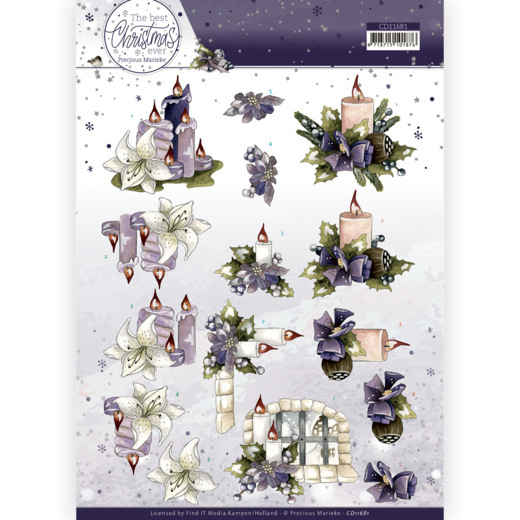 3D Sheet Precious Marieke - Flowers & Candles CD11681