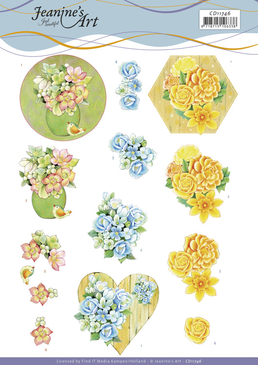 3D Sheet Jeanines Art - Summer flowers CD11746