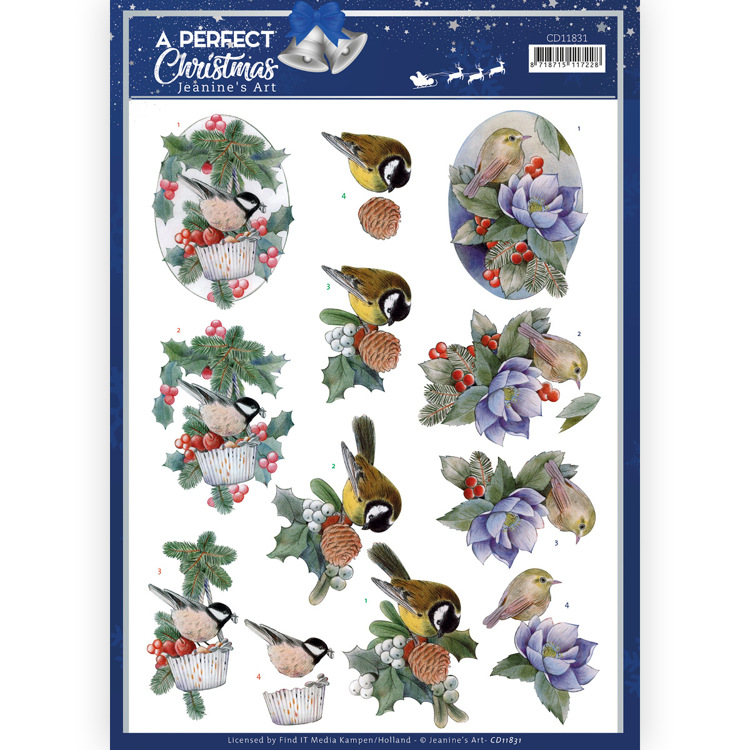 3D Sheet Jeanine's Art - Christmas Birds CD11831