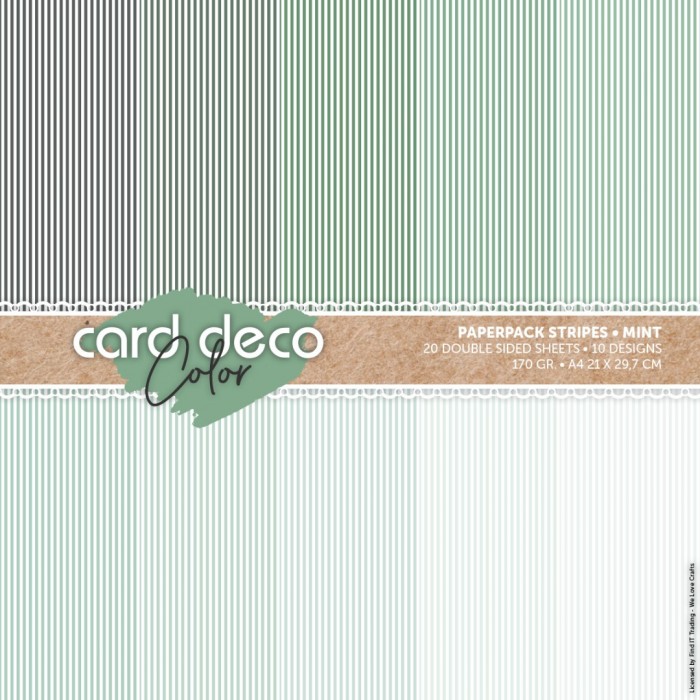 Color Paperpack Streifen - Minze - A4 (Auf Vorbestellung)