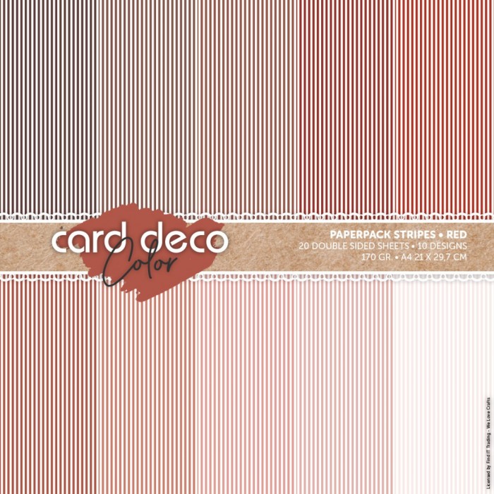 Color Paperpack - Streifen - Rot A4 - (Nur auf Vorbestellung)