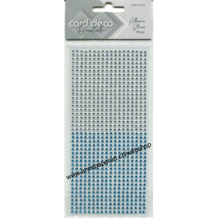 Card Deco - Adhesive Stones 3mm - Silver/Blue