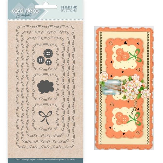 Card Deco - Slimline Schneideschablone - Buttons CDECD0103
