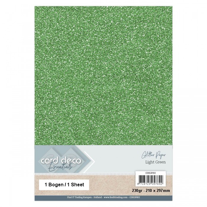 A4 Glitter Paper - Light Green - 1 Sheet