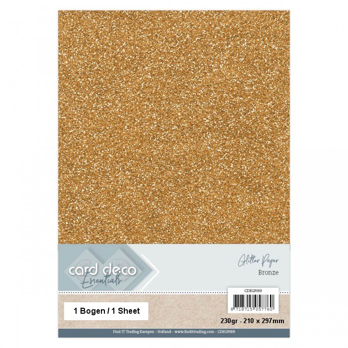 A4 Glitter Papier - Bronze - 1 Bogen