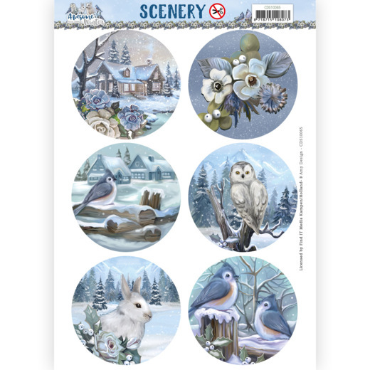 Stanzbogen Scenery Amy Design - Awesome Winter Round CDS10065 - zum Schließen ins Bild klicken