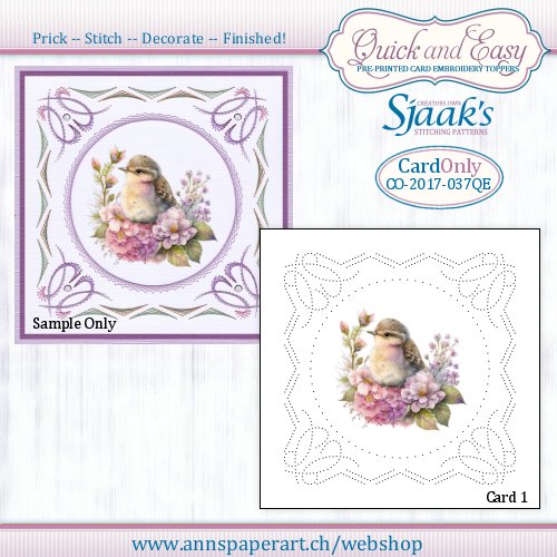 Sjaak's Stitching pattern CO-2017-037 Quick&Easy Card ONLY No. 1