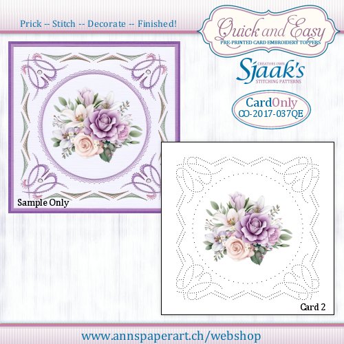 Sjaak's Stitching pattern CO-2017-037 Quick&Easy Card ONLY No. 2