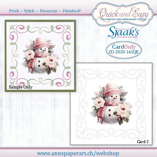 Sjaak's Stitching pattern CO-2020-141 Quick&Easy Card ONLY No. 2