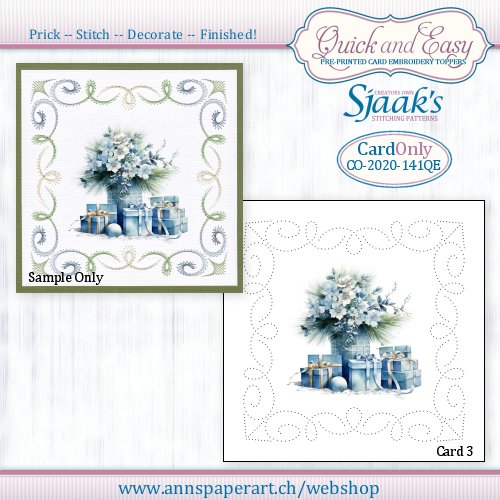 Sjaak's Stitching pattern CO-2020-141 Quick&Easy Card ONLY No. 3