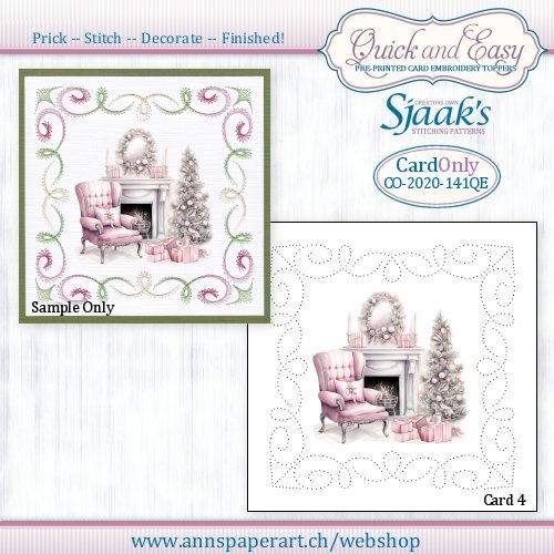 Sjaak's Stitching pattern CO-2020-141 Quick&Easy Card ONLY No. 4