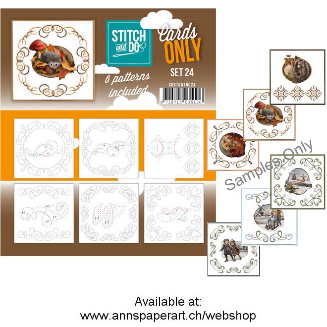 Cards only Stitch 24 - 6 vorgeprickelt Auflegekarten - zum Schließen ins Bild klicken