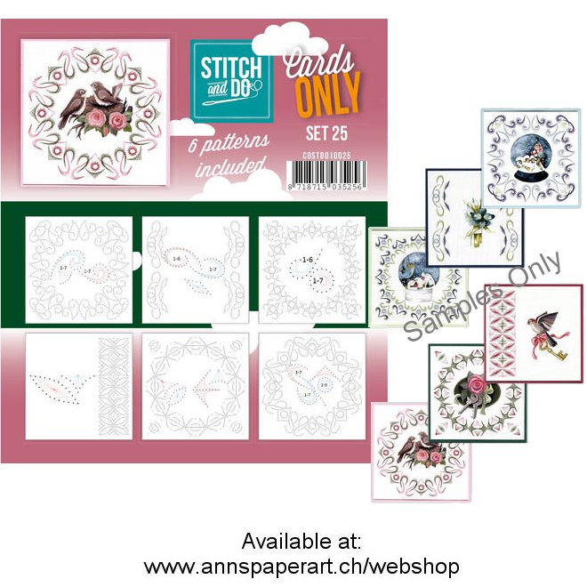 Cards only Stitch 25 - 6 vorgeprickelt Auflegekarten - zum Schließen ins Bild klicken