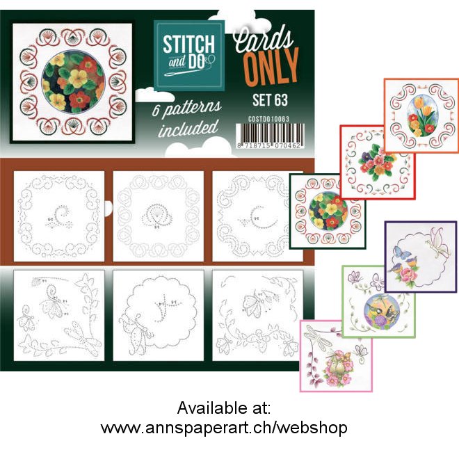 Cards Only Stitch 63 - 6 vorgeprickelt Auflegekarten