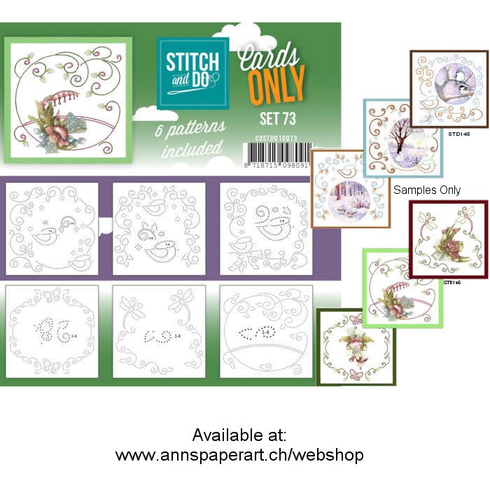 Cards only Stitch 73 - 6 vorgeprickelt Auflegekarten