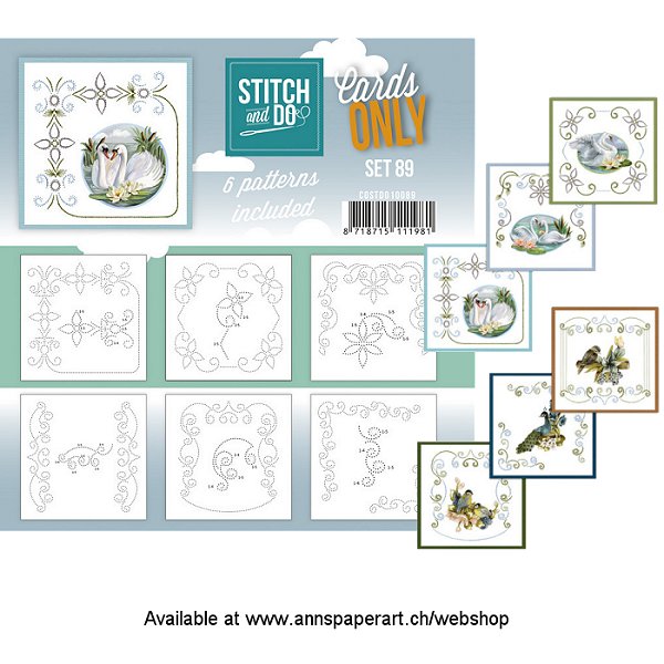 Cards only Stitch 89 - 6 vorgeprickelt Auflegekarten - zum Schließen ins Bild klicken