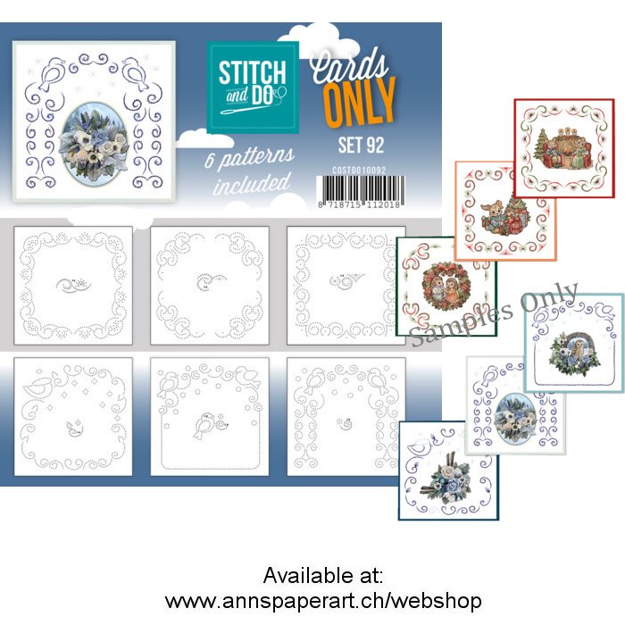Cards only Stitch 92 - 6 vorgeprickelt Auflegekarten