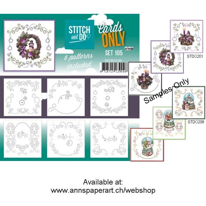 Cards only Stitch 105 - 6 vorgeprickelt Auflegekarten - zum Schließen ins Bild klicken