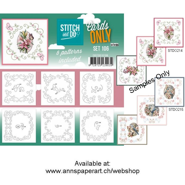 Cards only Stitch 106 - 6 vorgeprickelt Auflegekarten - zum Schließen ins Bild klicken