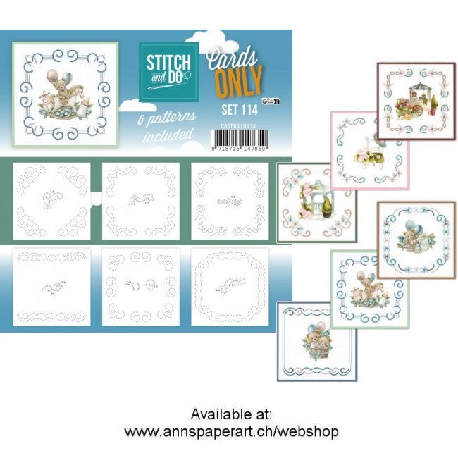 Cards only Stitch 114 - 6 Prepricked cardlayers