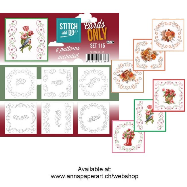 Cards only Stitch 115 - 6 vorgeprickelt Auflegekarten