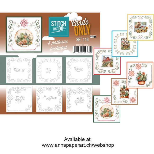 Cards only Stitch 116 - 6 vorgeprickelt Auflegekarten