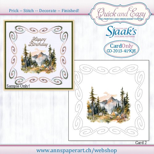 Sjaak's Stitching pattern CO-2013-419 Quick&Easy Card ONLY No. 2