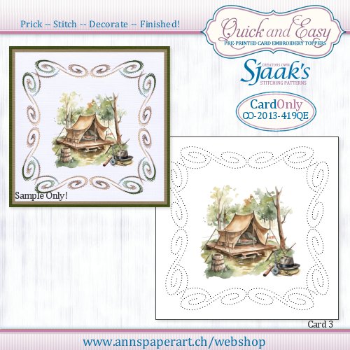 Sjaak's Stitching pattern CO-2013-419 Quick&Easy Card ONLY No. 3