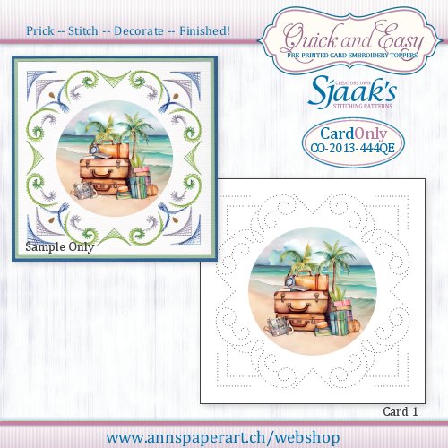 Sjaak's Stitching pattern CO-2013-444 Quick&Easy Card ONLY No. 1