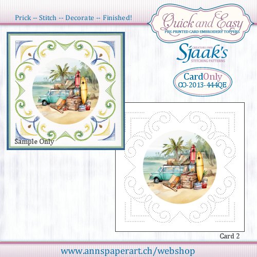 Sjaak's Stitching pattern CO-2013-444 Quick&Easy Card ONLY No. 2